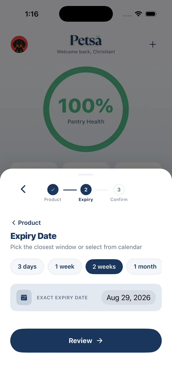 Choosing an expiry date from quick options or setting the exact date of Sep 12, 2026.